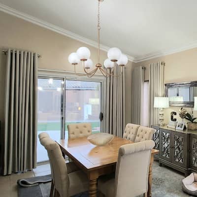 Modern 6-Light Gold Glass Chandelier Lights for Dining Room Bedroom - D27"xH25"