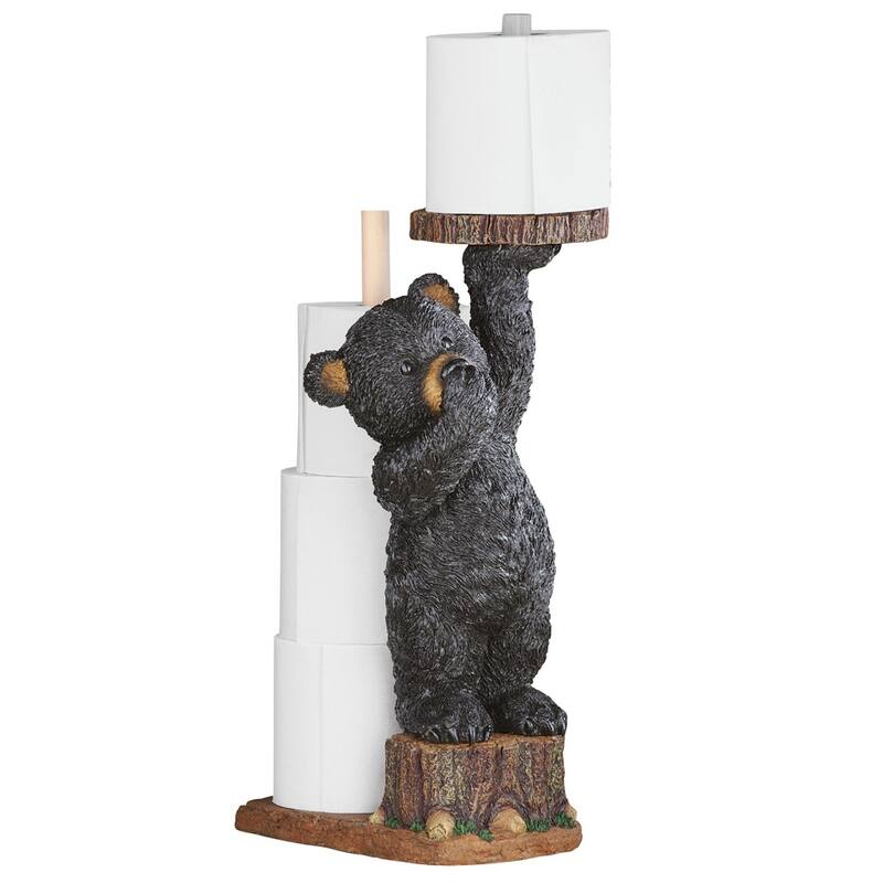 Northwoods Bear Toilet Paper Holder - Brown - 18.750 x 13.130 x 8.500