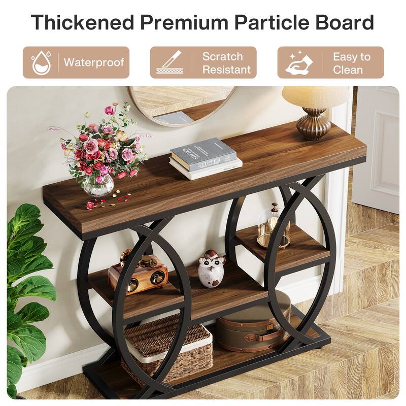 39.4" Console Table, 4-Tier Sofa Table Entryway Table for Small Spaces