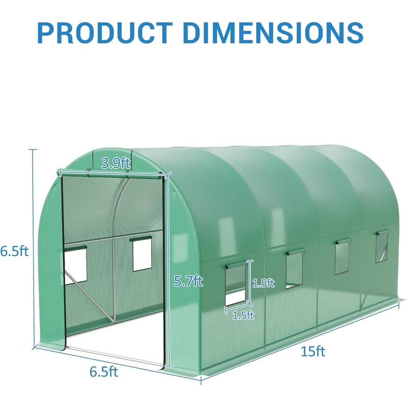 Large Walk in Outdoor Greenhouse, with Roll-Door