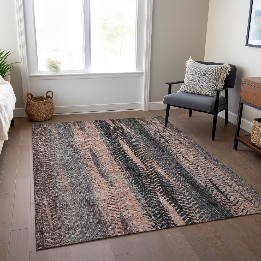 Machine Washable Indoor/ Outdoor Chantille Modern Imprints Rug