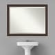 preview thumbnail 18 of 33, Beveled Wood Bathroom Wall Mirror - Lara Bronze Frame - Lara Bronze