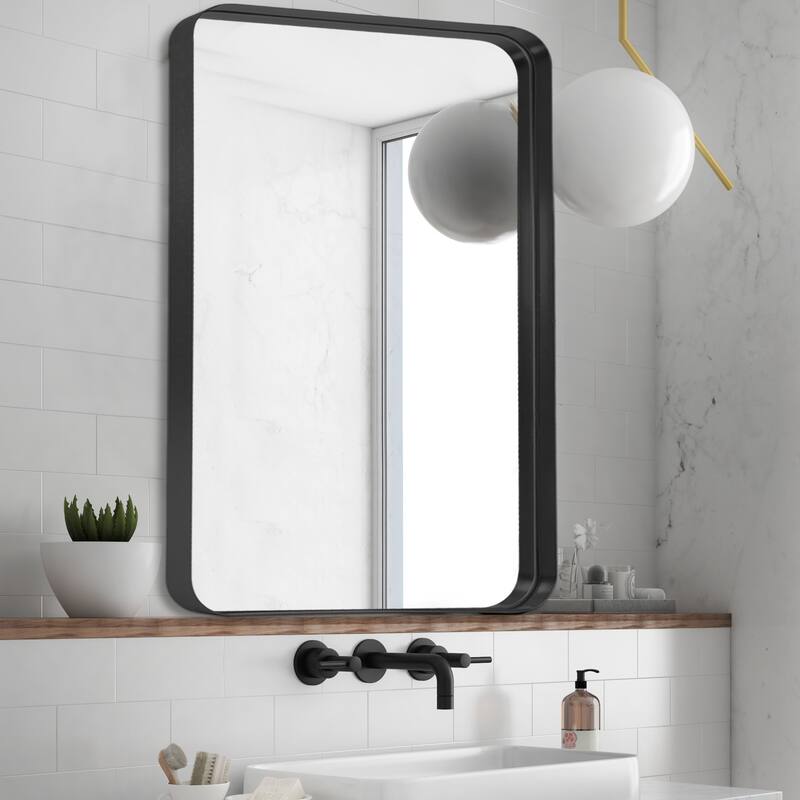 Modern Deep Rectangle Round Corner Wall Mirrors for Bathroom Mirror