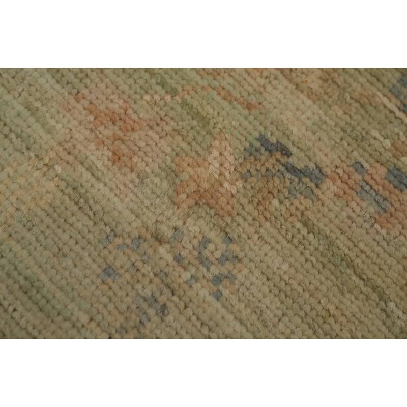 Hand Knotted Oriental 100% Wool Carpet Traditional Floral Green Ziegler Runner Rug - 10' 1'' X 3' 1''