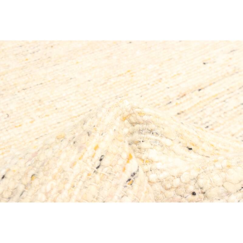 ECARPETGALLERY Braid weave Sienna Cream Wool Rug - 5'0 x 7'8