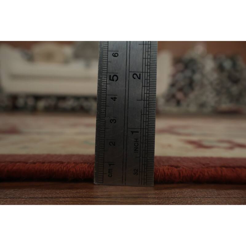 Hand Knotted Oriental 100% Wool Carpet Traditional All-Over Oranges & Rust Ziegler Area Rug - 3' 2'' X 2' 0''