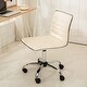 preview thumbnail 35 of 35, Faux Leather Office Chair with Wheels, Upholstered Task Chair with Metal base, Swivel Rolling Chair with Adjustable Height - N/A