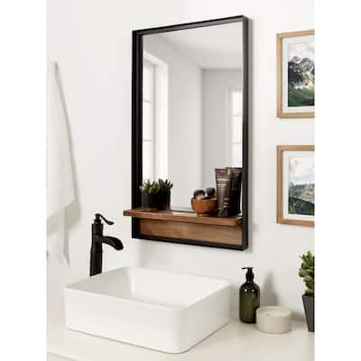 Kate and Laurel Owing Rectangle Mirror with Shelf - 20x34