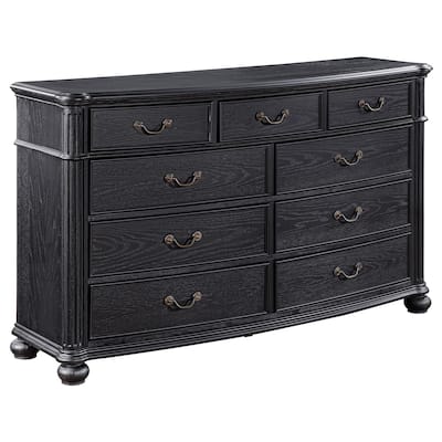 Celina Traditional Wood 9-drawer Dresser Black