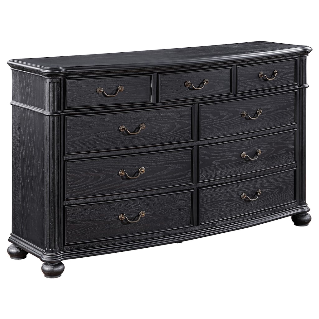Celina Traditional Wood 9-drawer Dresser Black
