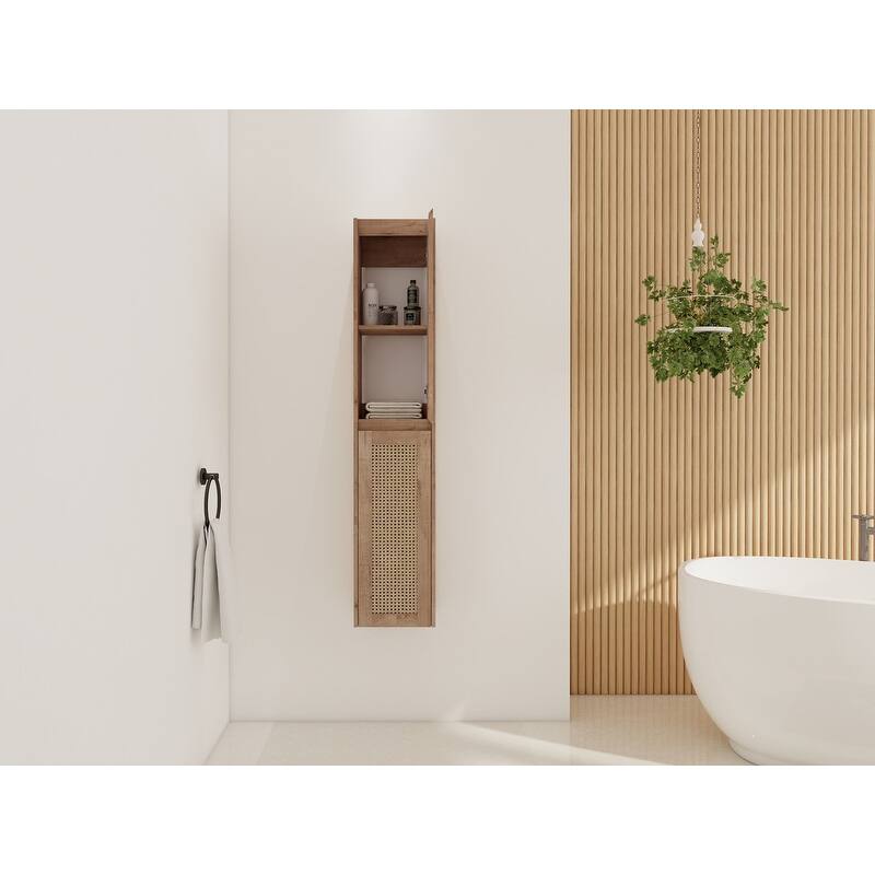 MEDUNJESS Bathroom Side Cabinet, Float Mounting Design