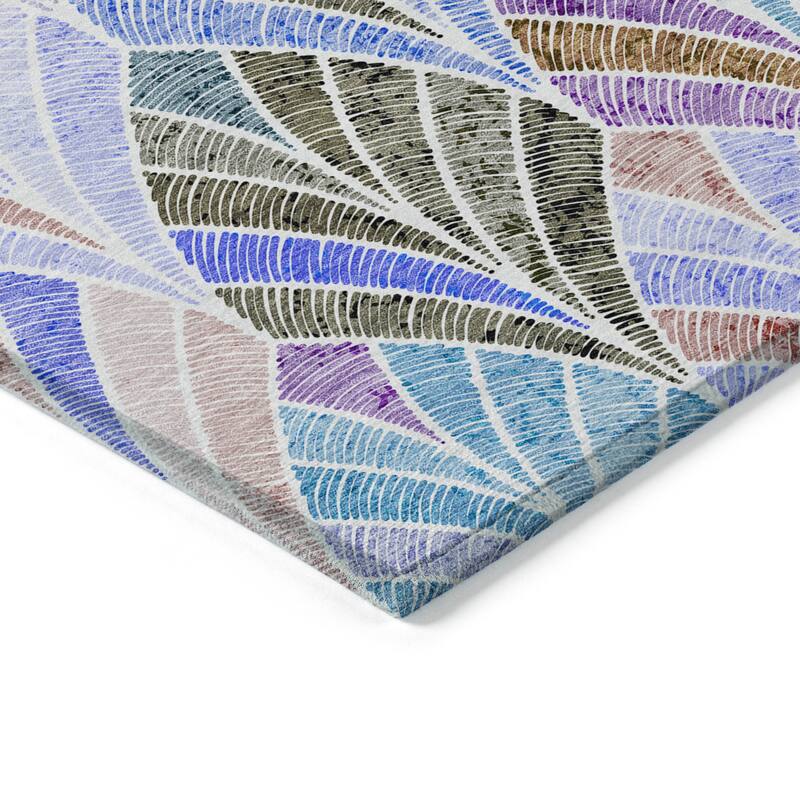 Machine Washable Indoor/ Outdoor Chantille Modern Mosaic Rug