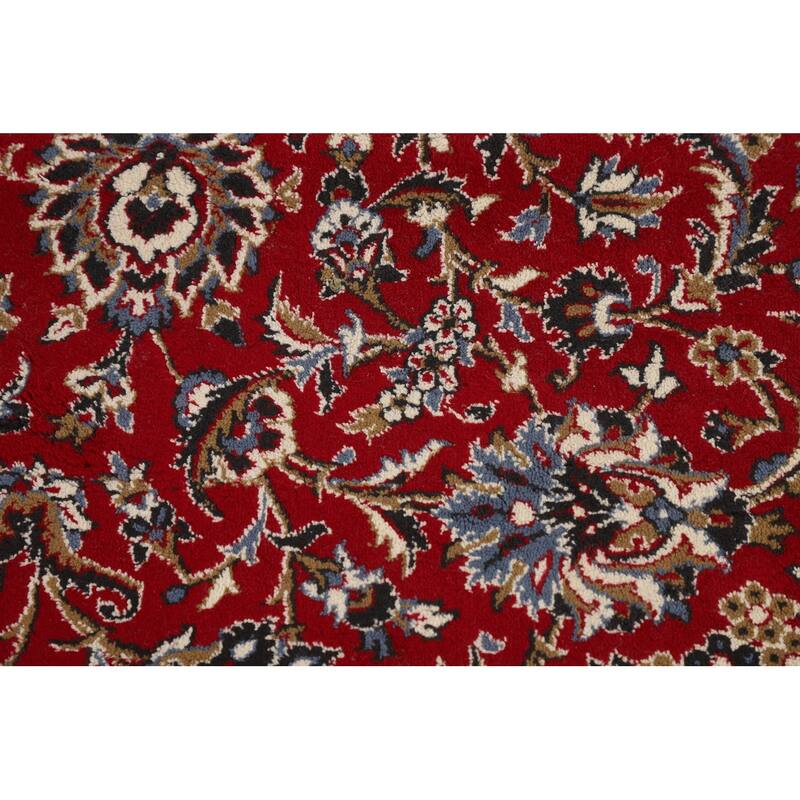 Red Traditional Kashan Turkish Rug Machine Made Oriental Carpet - 9'9" x 12'11"