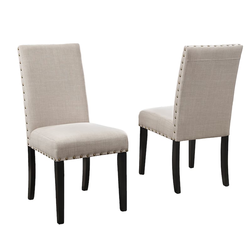 Fabric Dining Chairs with Nailhead Trim for Dining Room, Set of 2