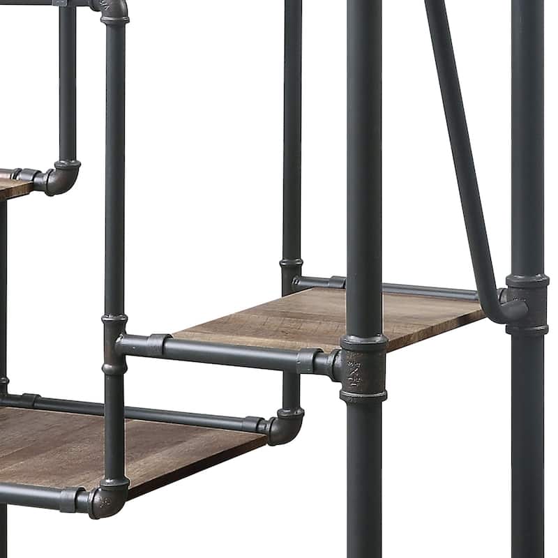 Mankato Antique Oak and Sandy Grey 8-Shelf Bookshelf