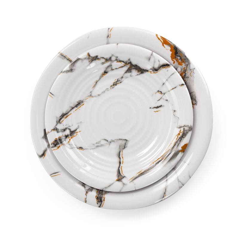 Lombardy 12 Piece Chip-Resistant Melamine Dinnerware Set in White