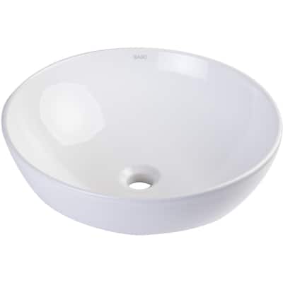 Eago 17-7/8" Round Ceramic Above Mount Bathroom Basin