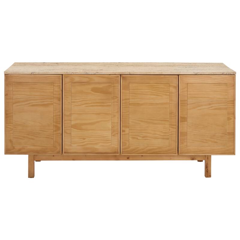 SAFAVIEH Couture Debrianna Travertine Top Sideboard - 62"W x 19"D x 30"H