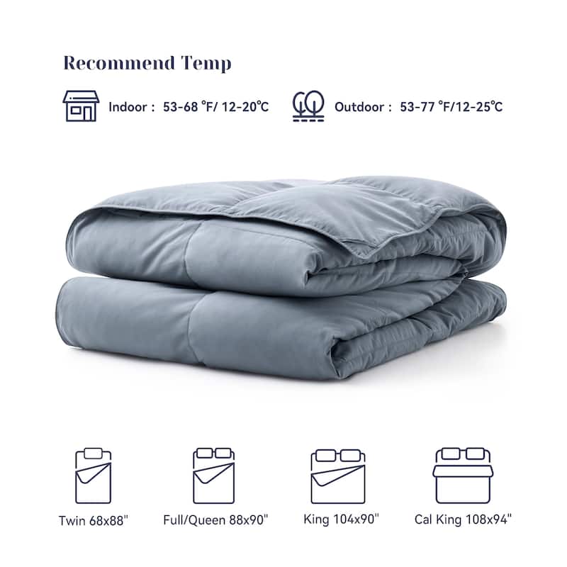 Year-round & Lightweight White Goose Down Duvet Insert Comforter - King (104"x90") - Summer/Spring Dark Gray