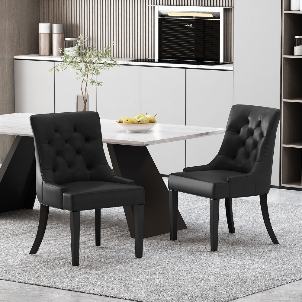 Black wingback dining chair hot sale
