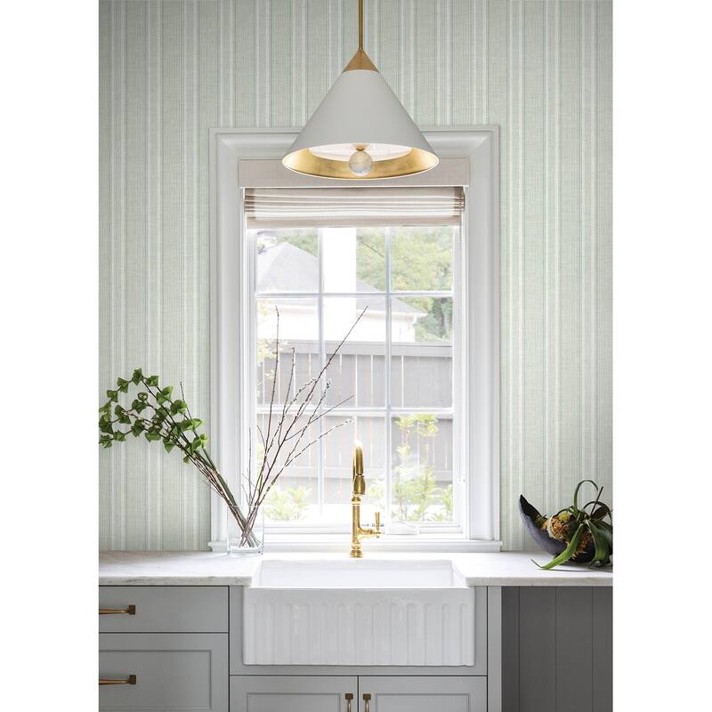 A-Street Prints Ayanna Light Green Striped Wallpaper