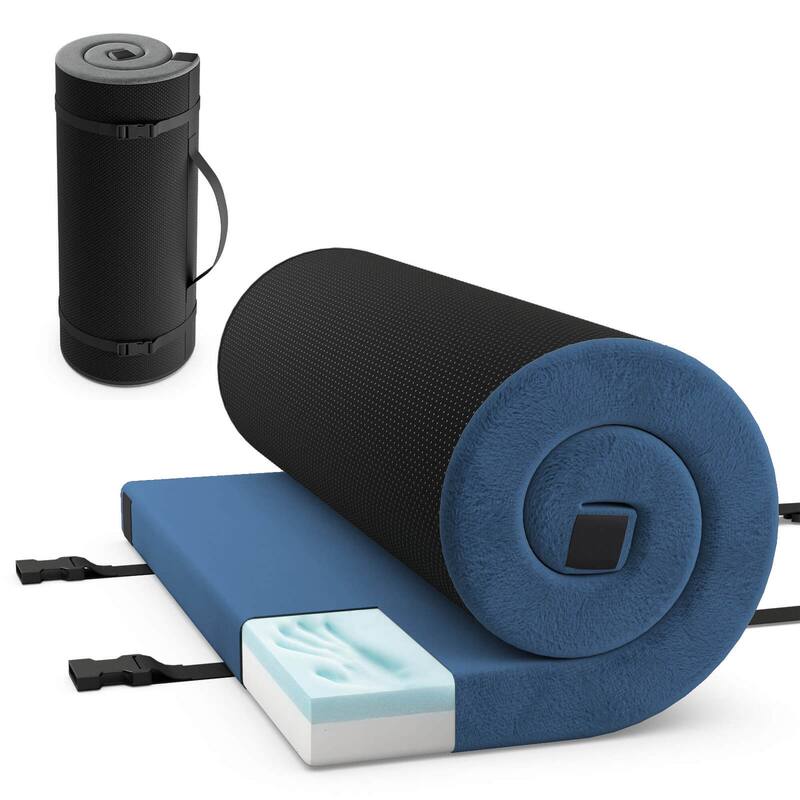 Goplus Memory Foam Camping Mattress with Anti-slip Bottom Travel Bag - See Details - Blue