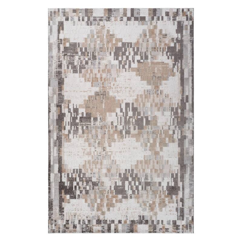 Bibon Distressed Abstract Stain Resistant Low Pile Durable Area Rug By HomeRoots