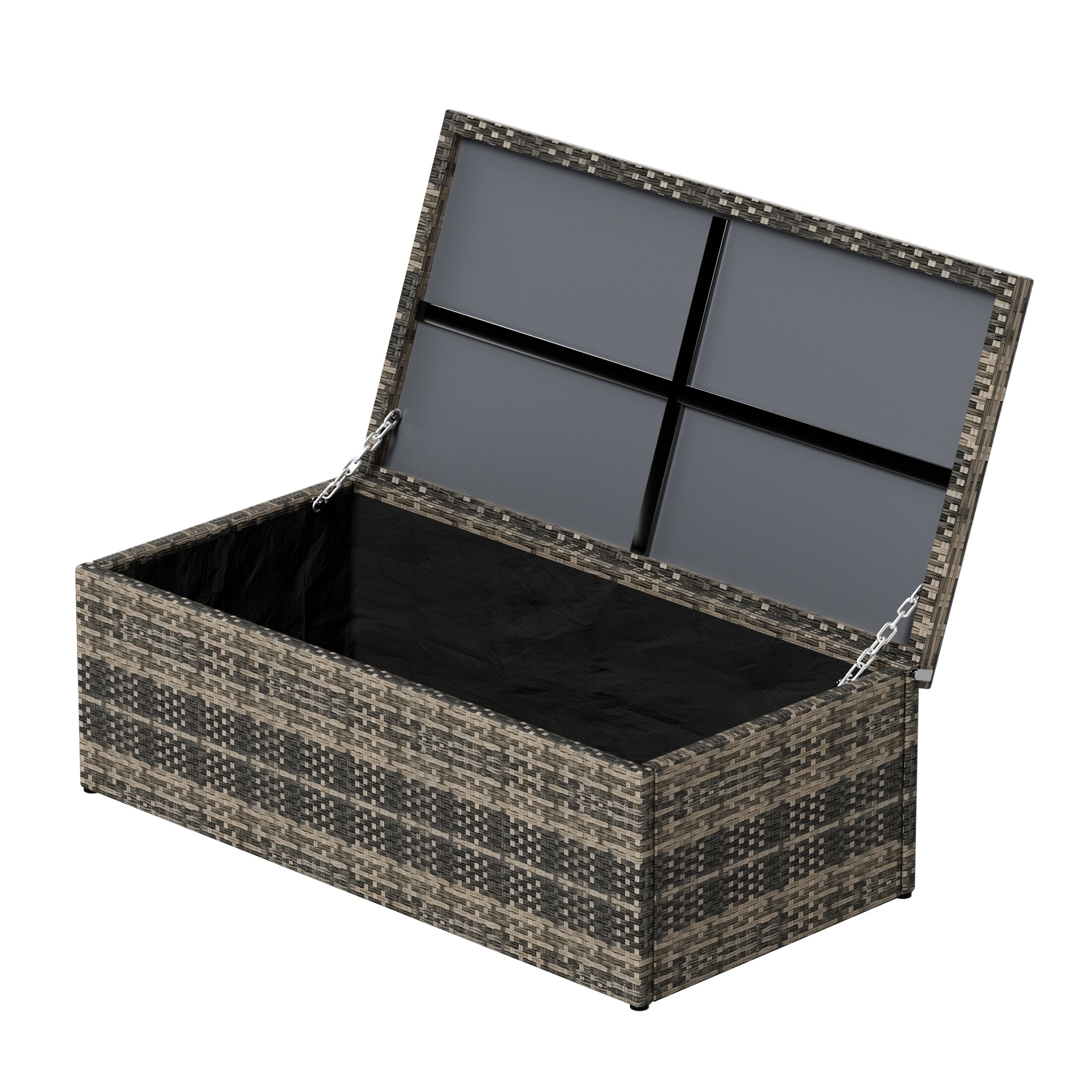 Cruz 4-Piece Outdoor Wicker Cushioned Patio Set and Storage-image