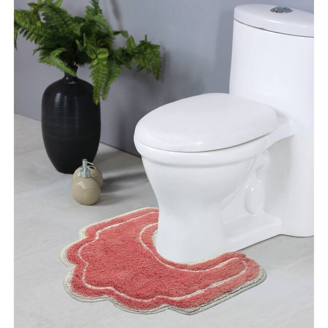 Home Weavers Allure Collection Absorbent Cotton, Machine Washable and Dry Bath Rugs - 20"x20" - Coral