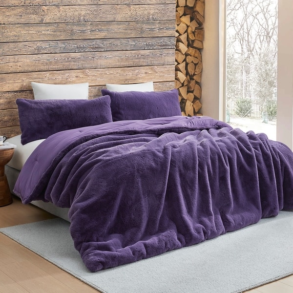slide 2 of 6, Chunky Bunny Some Like It Cold - Coma Inducer® Oversized Comforter Set - Dark Purple Oversized King