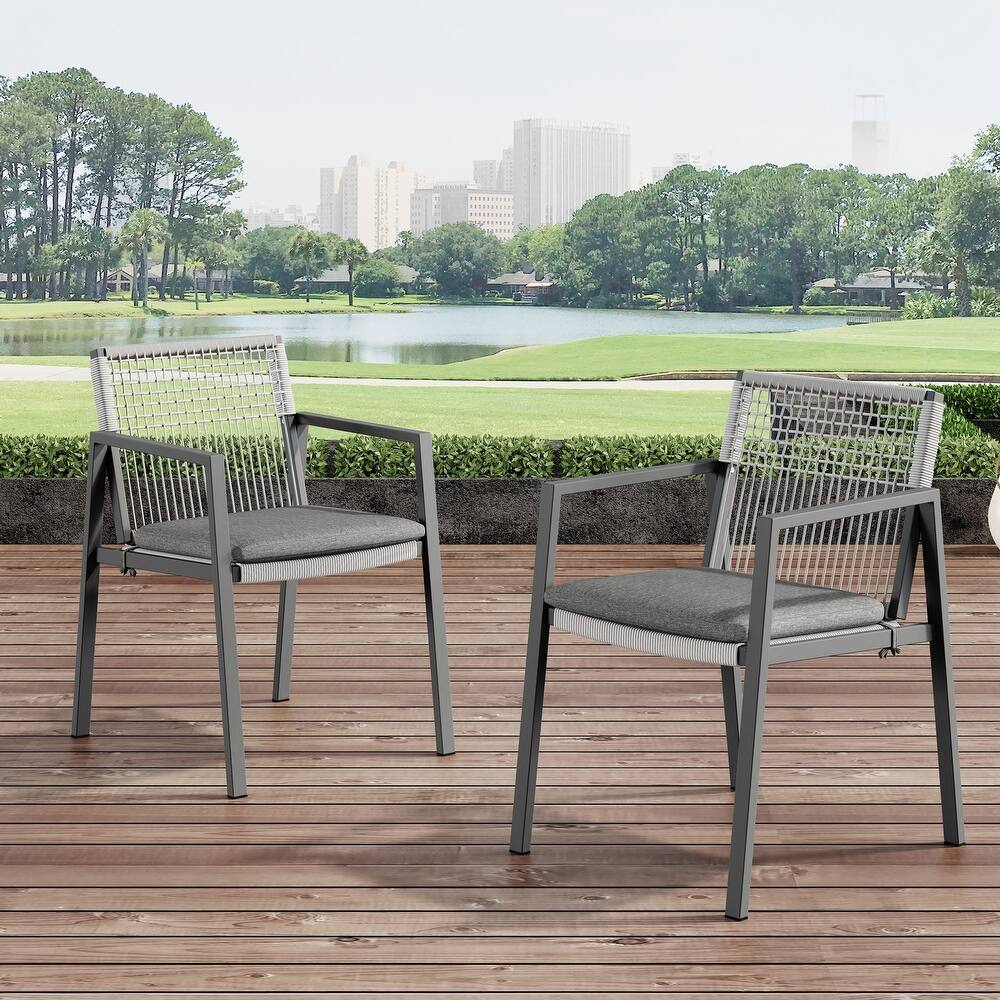 Charlotte Outdoor Dining Chair Set by Christopher Knight Home