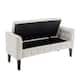 Porthos Home Brett Velvet Storage Bench with Rubberwood Legs