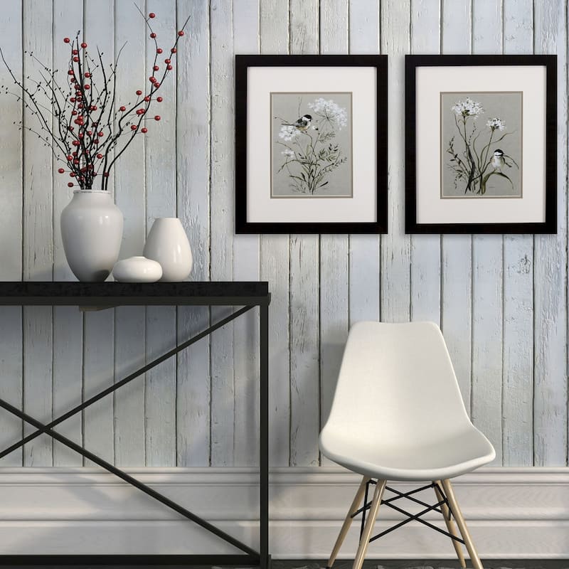 Bouquet of Grace Bird S/2 Framed Art Under glass