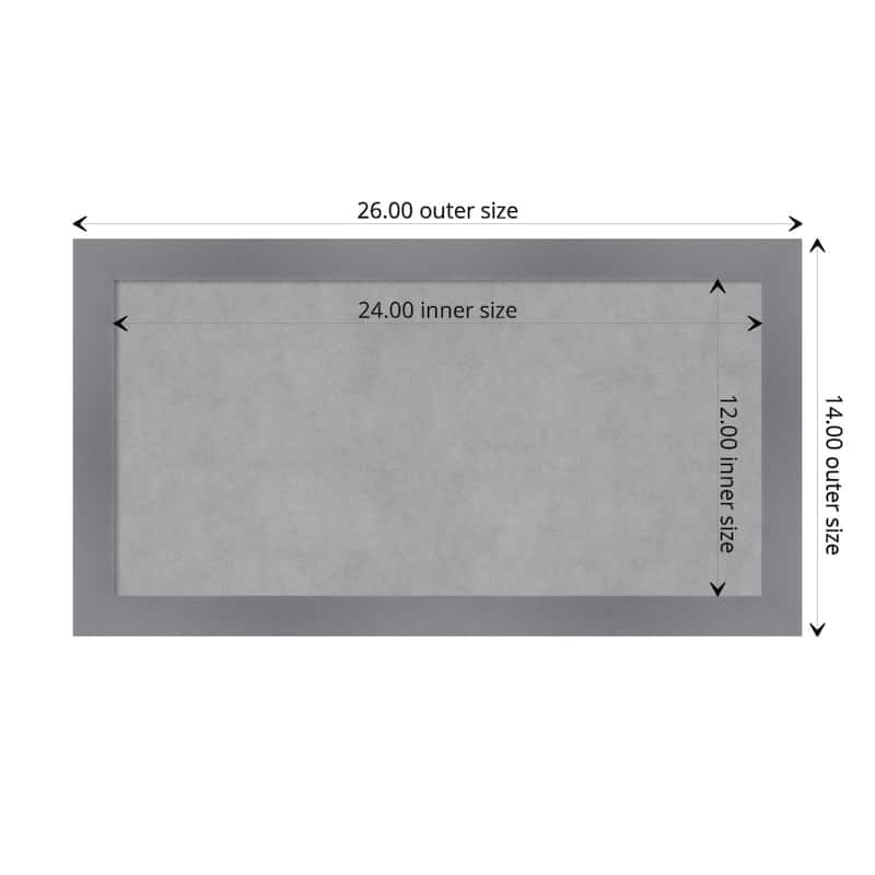 Amanti Art Edwin Grey Framed Magnetic Board - Board Size 24x12