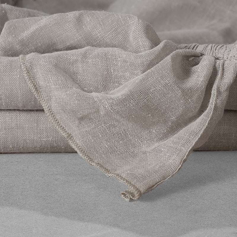 Exclusive Fabrics Faux Linen Ruffle Sheer Curtain (1 Panel)