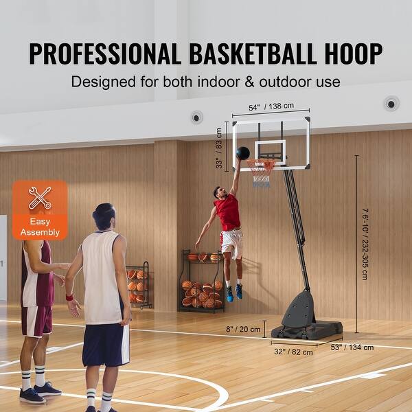 Adjustable Portable Basketball Hoop Set for Kids & Adults Indoor & Outdoor