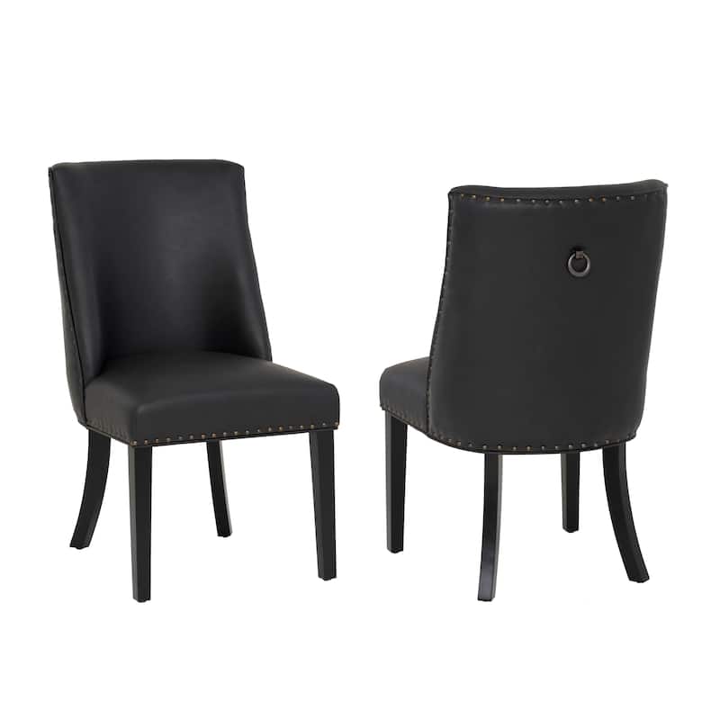 Allard Faux Leather Dining Chairs (Set of 2) - Black