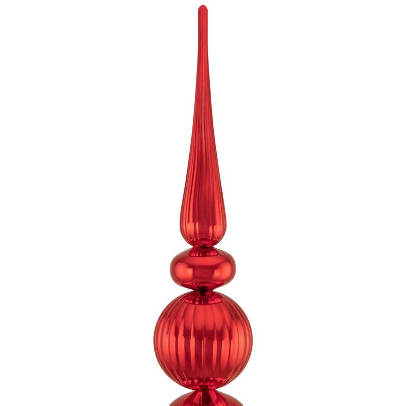 54" Shiny and Glittered Topiary Finial Tower Commercial Christmas Decoration