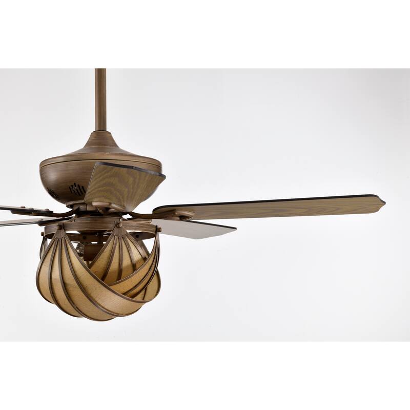 Parchman 52 Inch Mid-Century Modern Ceiling Fan with Remote - N/A