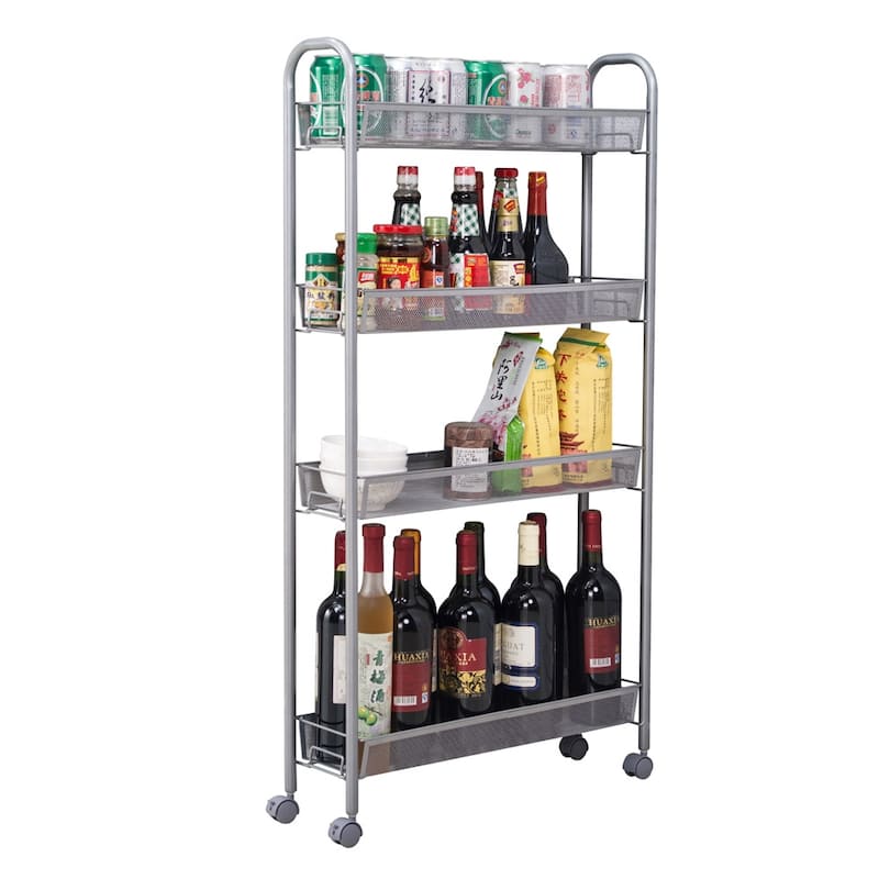 21"Four Layers Honeycomb Mesh Style Removable Storage Cart