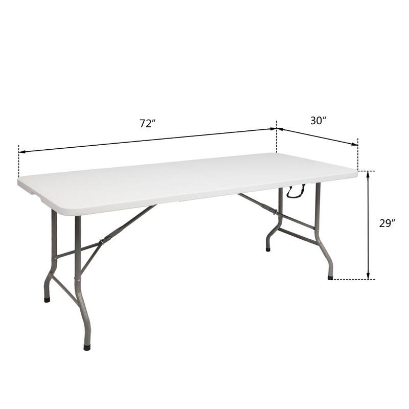 Outdoor 6 ft. Portable Plastic Table, Perfect for Patio Party and