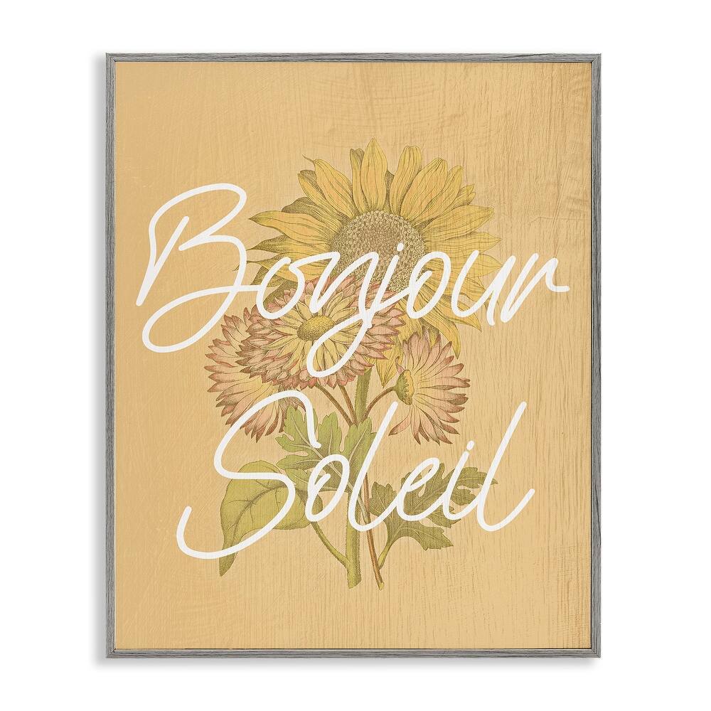 Stupell Hello Sunshine French Phrase Framed Giclee Art Design By Lil' Rue