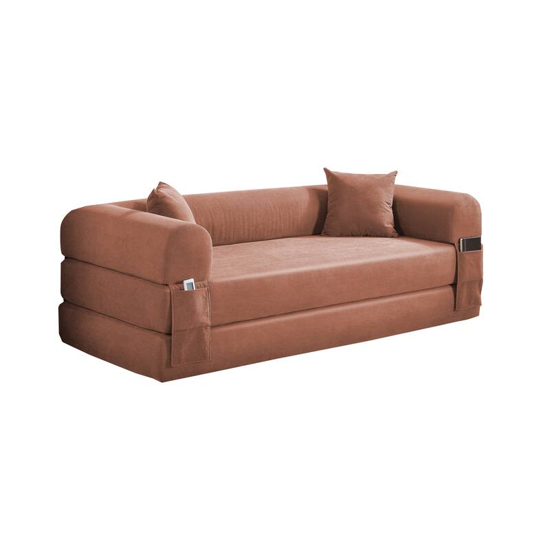 3-in-1 Convertible Sleeper Sofa with Pillows & Storage