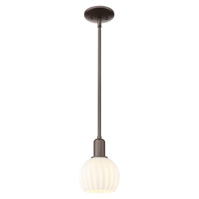 Innovations Lighting Endless Possibilities Arcadia - White Venetian - 1 Light 6" Stem Hung Mini Pendant - Oil Rubbed Bronze