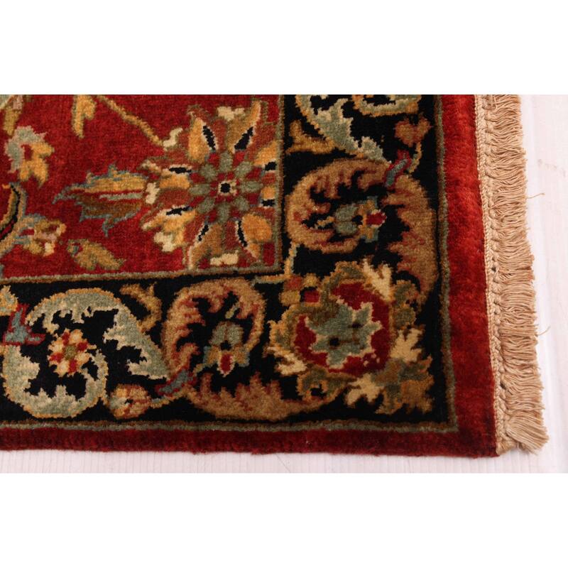 ECARPETGALLERY Hand-knotted Mirzapur Dark Red Wool Rug - 2'4 x 7'10
