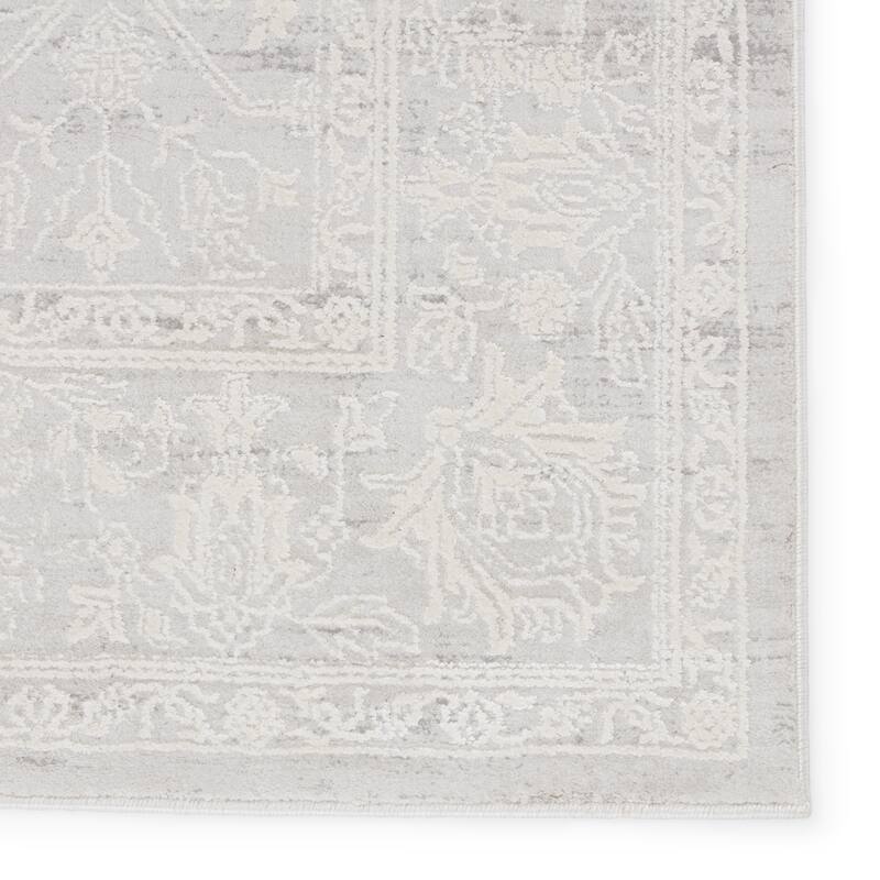 Evangeline Floral Light Gray/ Cream Area Rug Bed Bath & Beyond 33931548