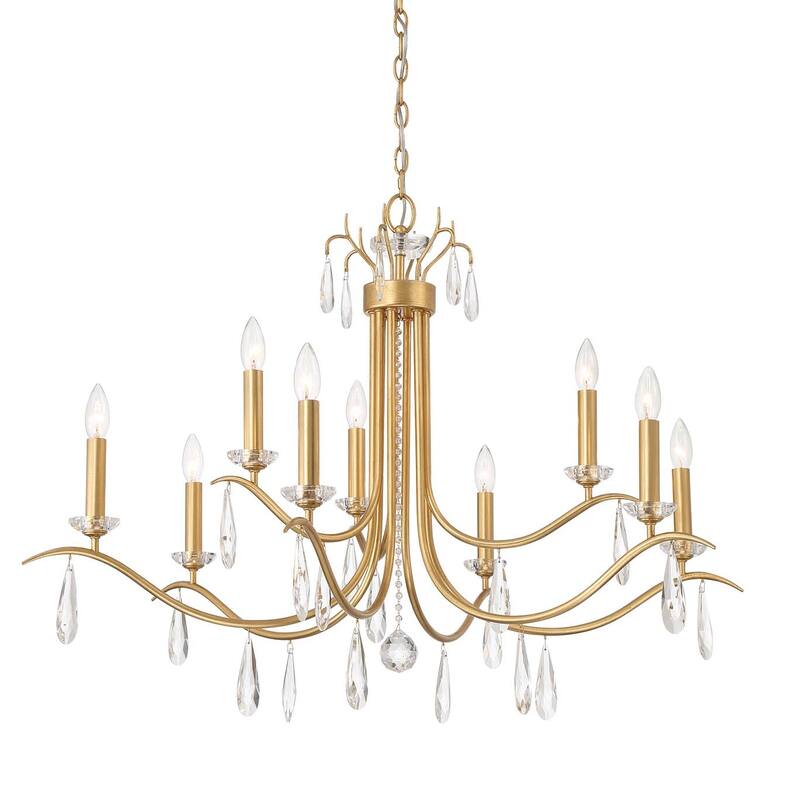 Crystorama Lighting Group ROL-18819 Rollins 9 Light 40" Wide Crystal - Antique Gold