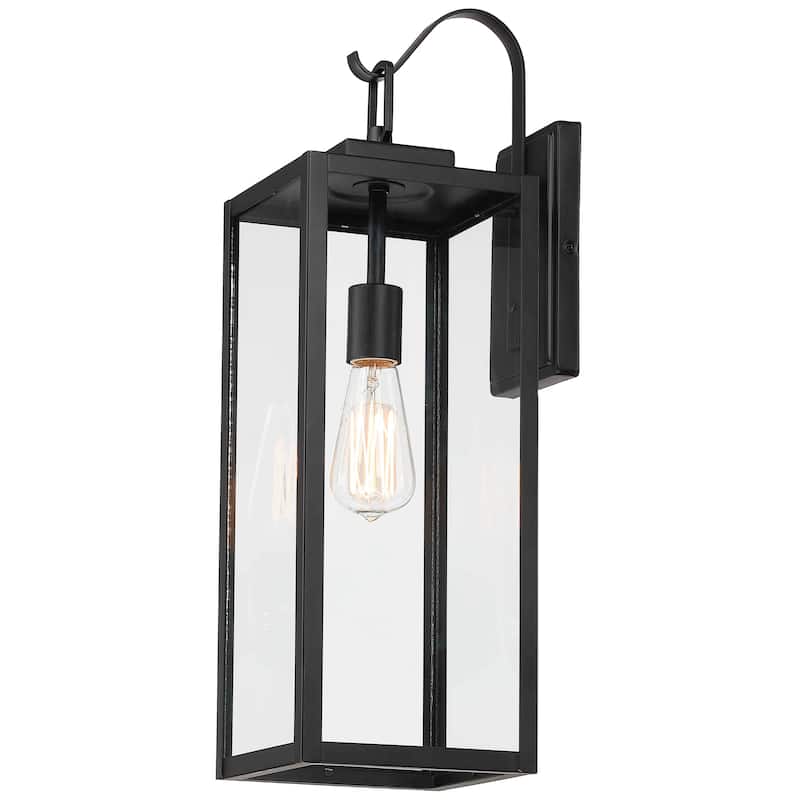 2 Pack 1-Light Outdoor Matte Black Wall Sconce