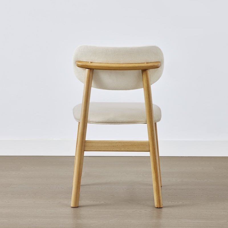 Spruce & Spring Modern Chenille Upholstered Dining Chair with Solid Wood Frame