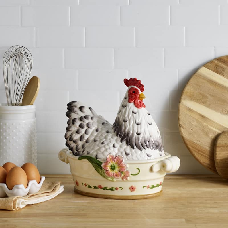 Fitz and Floyd Provence Covered Vegetable Bowl, 48 Ounce